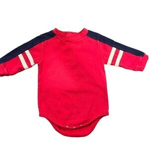 Class Club Baby Boy One-Piece Long Sleeve Red/Blue Top 9Mos. - 100% Cotton